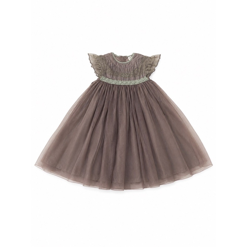 Girls Trish Scully Child Formal Tulle Dress Size 5 Mauve Lace Princess Dress